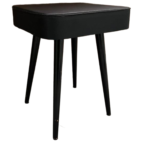 Zwarte Skai Kruk, Vintage Side Table 1