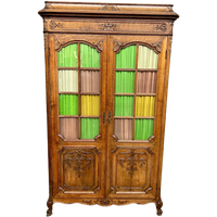Luikse Boekenkast In Gesneden Eikenhout In Regency-Stijl.