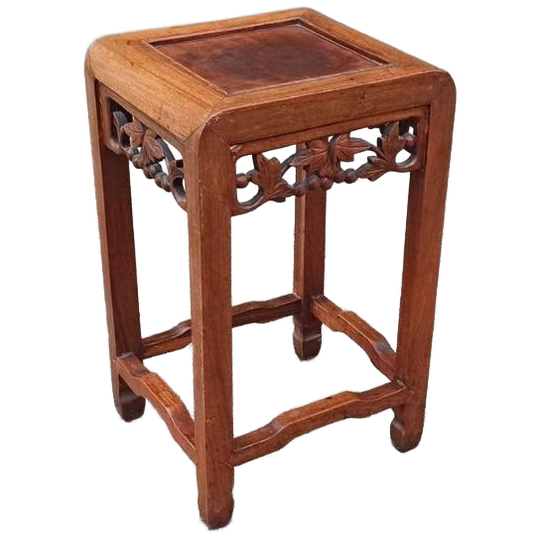 Oosterse Houten Bijzettafel Nachtkastje Plantentafel 1