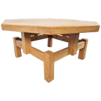Brutalistische Eiken Salontafel Achthoek Rustiek Japandi ´60 thumbnail 1