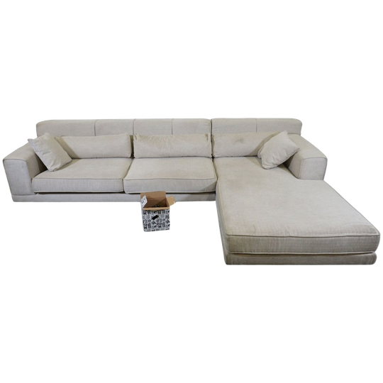 Evila Originals | Moderne Recamiere Bank Rechtshandig Beige 1