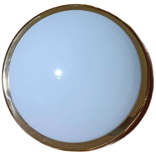 1 X Vintage Goud En Melkglas Plafondlamp 1