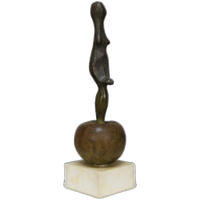 Sculpture Female Figure On Apple By Godfried Pieters