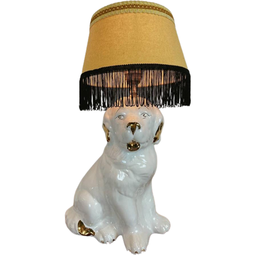 Vintage Tafellamp Van Keramieken Labrador
