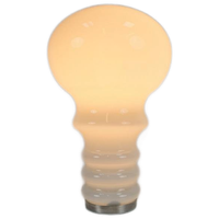 Vintage Space Age Bulb Tafellamp Wit Glas 1970’s Germany