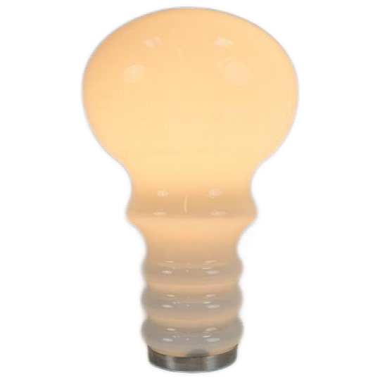 Vintage Space Age Bulb Tafellamp Wit Glas 1970’s Germany 1