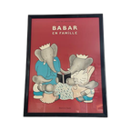 Kinderkamer Babar Poster In Lijst. Babar Olifant Poster. Vintage Poster thumbnail 1