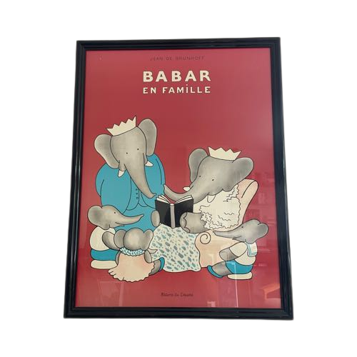 Kinderkamer Babar Poster In Lijst. Babar Olifant Poster. Vintage Poster