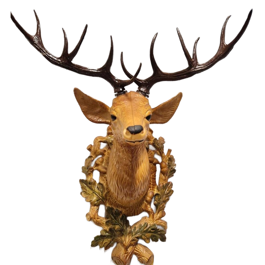 70's Vintage Kunststof Hertenkop Gewei Mancave Kert Skihut 1