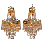 Set Van 2 Swarovski Strass Kroonluchters Hanglampen thumbnail 1