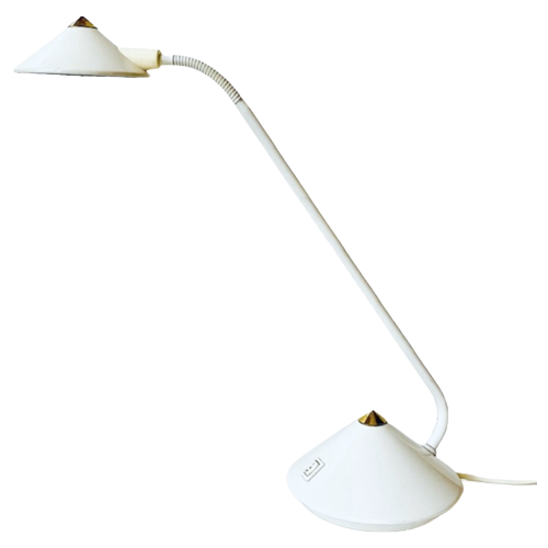 Vintage Happylight Bureaulamp Wit Halogeen 1970-1980