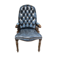 Stoere Engelse Springvale Chesterfield Fauteuil Model Library Jeans Blauw
