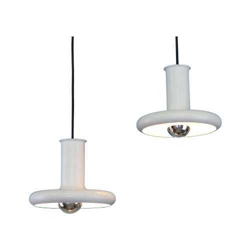 Prachtig Paar Puur Witte Hans Due Lampen - Model Optima - Nordic Design| Lampje Uit De Jaren 70 |