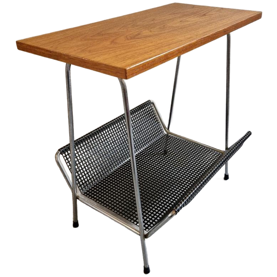 Vintage Lectuur Tafel Jaren 60 Bijzettafel Magazine Rek 1