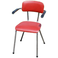Vintage Buisframestoel Met Armleuningen Rood