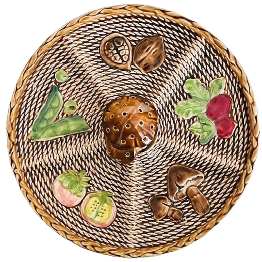 Vintage Majolica Japans Tapas Bord Paddestoelen Groenten 1970’s 1