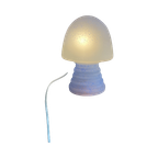 Peill Putzler (?) Glas Mushroomlamp Gespikkeld Blauw , Mat / Satijn Jaren 60-70 Design Glazen Lam thumbnail 1