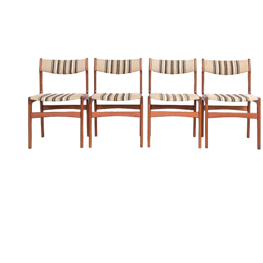 Set Van 4 Vintage Erik Buch Teakhouten Stoelen Voor Od Møbler Denmark 1