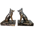 Art Deco Herder Hond Marmer Boekensteunen thumbnail 1