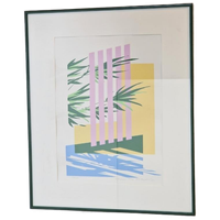 Vintage Postmodern Art Stilleven Zeefdruk Eclipse 1980 Boho
