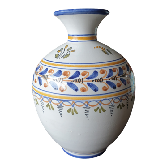 Vintage Talavera Vaas Handbeschilderd Hoogte 25,5 Cm. 1