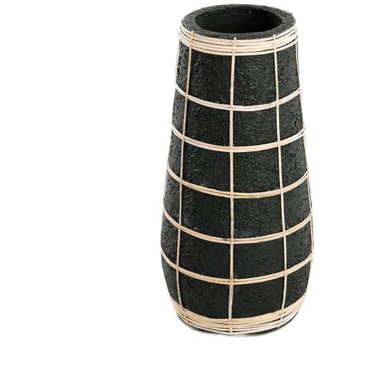 Bazar Bizar | De Cutie Vaas - Zwart Naturel - L 1