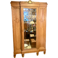 Vintage Hangkast Met Spiegeldeur, Uitneembaar, 140 Cm Breed En 222 Cm Hoog