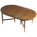 Mid-century Uittrekbare Ovale Eettafel Van Oswald Vermaercke In Teak thumbnail 1