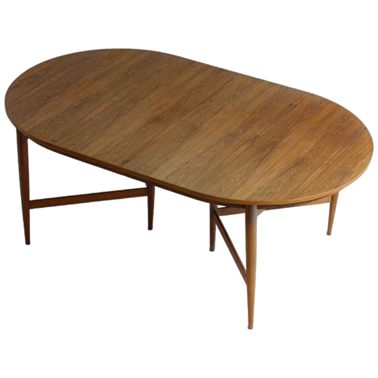 Mid-century Uittrekbare Ovale Eettafel Van Oswald Vermaercke In Teak 1