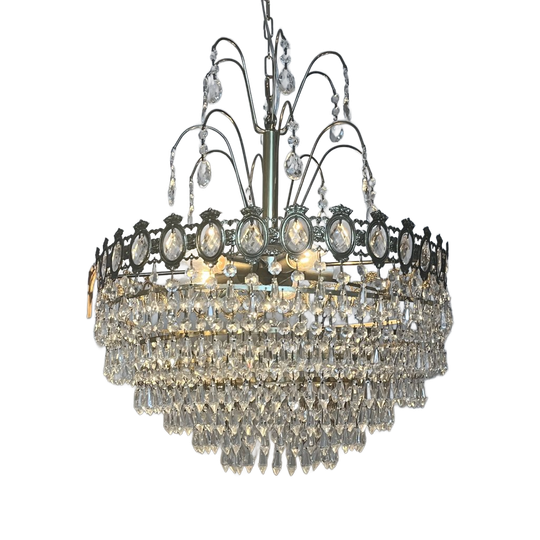 Vintage Xl Kristallen Kroonluchter Hanglamp Zakkroonluchter 1