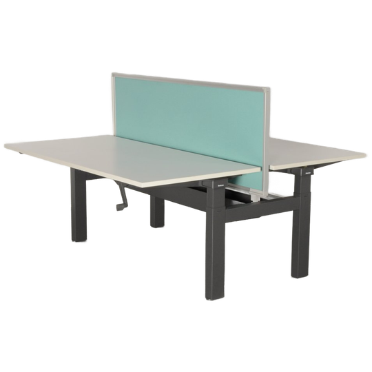 Steelcase Benchwerkplek, Wit Blad,160 X 80 Cm (2x), Hoogte Instelbaar Onderstel D.m.v. Handslinge 1