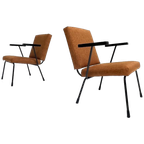 Opnieuw Gestoffeerde Gispen 1401 Fauteuil Van Wim Rietveld, thumbnail 1