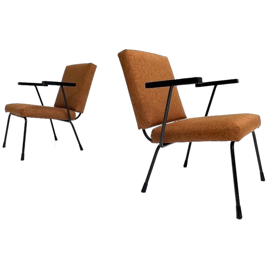 Opnieuw Gestoffeerde Gispen 1401 Fauteuil Van Wim Rietveld, 1