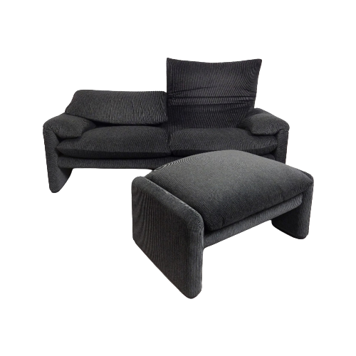 Cassina Maralunga 2,5 Seater Bicolore With Ottoman