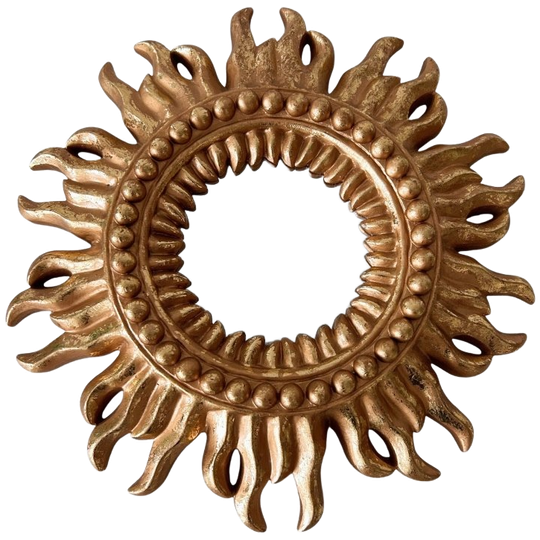 Vintage Gouden Sunburst Zonnespiegel Hollywood Regency 1980’s 1