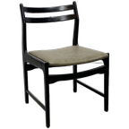 Vintage Houten Mid-century Modern Stoelen Opnieuw Bekleed Met Leer. thumbnail 1