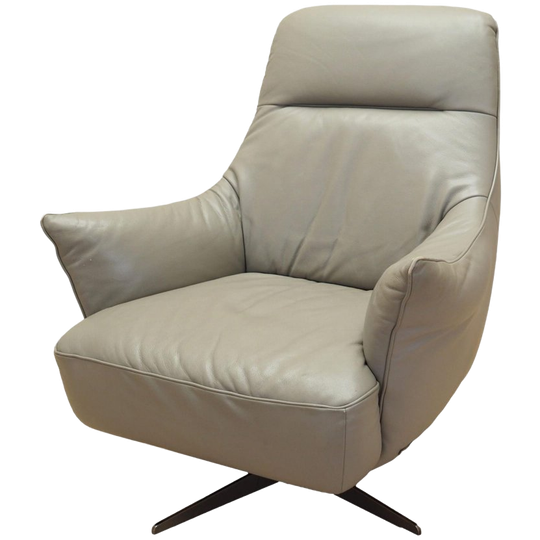 Leather Swivel Armchair, Italian Design, 1990s, Manufacture: Natuzzi 1