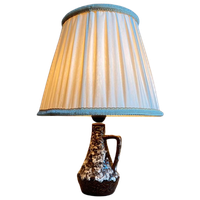 Keramiek Tafellamp Met Originele Kap , Jaren 60