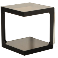 Solidesk Bijzettafel, Zwart / Glas, 50 X 50 Cm, Vaste Hoogte Onderstel