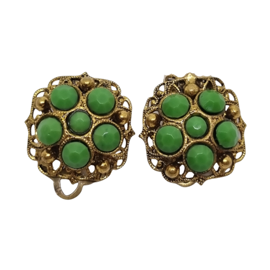 Midcentury Goudkleurig Oorclips Hattie Carnegie Stijl 1