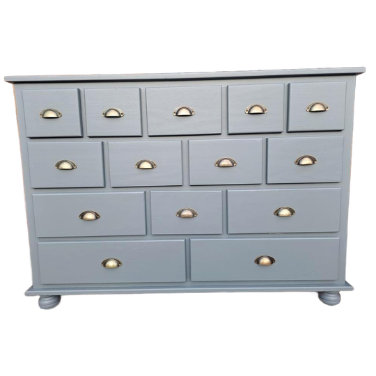 Grenen Grijze Ladekast Farrow&ball 26 Down Pipe 1