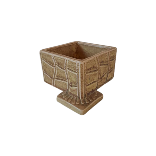 Okergeel Groen Vintage Bloempotje Retro Pot Kamerplant 1