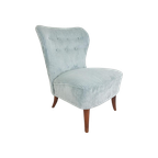 Vintage Artifort Theo Ruth Cocktail Fauteuil | Blauwe Rib thumbnail 1