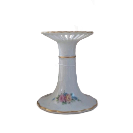 Vintage Porseleinen Kandelaar, Tettau Porselein Kandelaartje 1