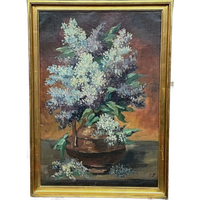 Gesigneerd Schilderij "Boeket Van Seringen".