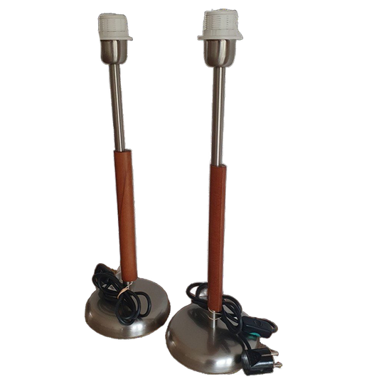 Design - Tafellampen - Kastlampen - Bedlampen - Rvs En Teak. 1