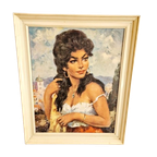 Vintage Torino Druk In Lijst Zigeunerin Jaren 70 thumbnail 1