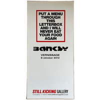 Exhibition Poster Banksy, Vernissage 2012, Put A Menu, Still Kicking Gallery, Malmo