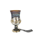 Sherman Art Works - 925 Sterling Zilver - Glas - Gesigneerd - Kiddush Cup - Israel thumbnail 1