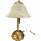 Prachtige Vintage Mushroom Lamp Jaren 90 Messing thumbnail 1